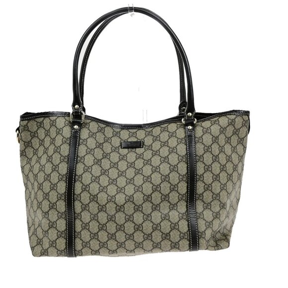 GUCCI Logo GG Pattern Shoulder Tote Bag Supreme Leather Brown GHW Italy 80YH145 - Picture 1 of 15